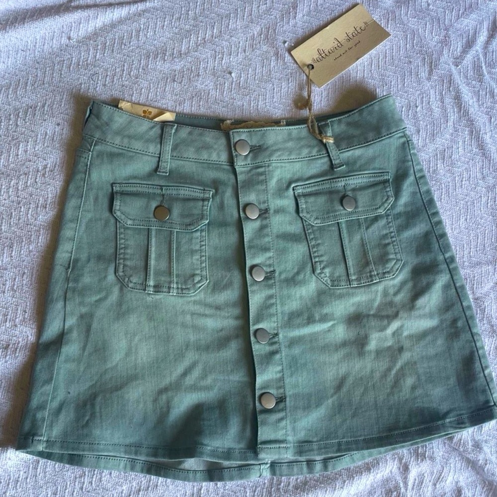 Altar’d State Button-Up Skirt with Pockets